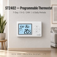 Termostato Programable al por Mayor con Pantalla LCD Retroiluminada, 6 Periodos de Tiempo y Bloqueo con Llave para Uso Doméstico