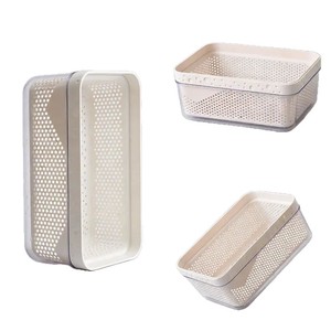 Panier de drainage simple à double couche, carré, épaissi, polyvalent pour le lavage des légumes en cuisine - Product Image 2