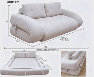 Sofá <span class=keywords><strong>Cama</strong></span> Plegable Moderno Amarillo de Tela con Diseño de <span class=keywords><strong>Canguro</strong></span>, Sofá de Espuma al Vacío para Personas Perezosas, Ideal para Apartamentos Pequeños - Product Image 6