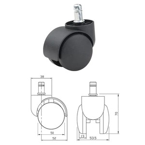 WH 50mm <span class=keywords><strong>Nylon</strong></span> drehbarer Bürostuhl Lenkräder mit 11*22mm Metall reibungs ring Büro rollen für Möbel - Product Image 5