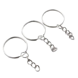 Stainless Steel Keychain 25mm Round <b>Ring</b> 4-Link Chain DIY Jewelry <b>Accessory</b> Metal <b>Key</b> <b>Ring</b> For Gift Ornaments - Product Image 5