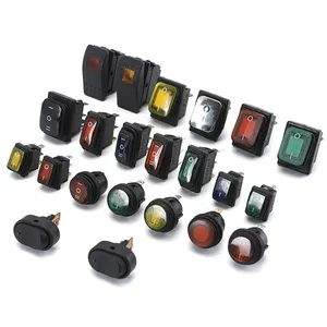 KCD1 KCD2 KCD3 KCD4 2p 4p 6p Waterproof round square lamp rocker switch with red / green button ,and VDE TUV CE CQC ,good price