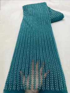 Ni. Ai phi nặng đính cườm ren vải 2024 chất lượng cao 5 yards Nigeria Sequins chú rể vải cho đám cưới bên váy - Product Image 5