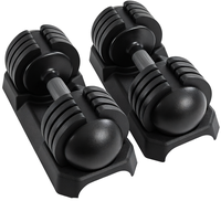 ALTLER Ensemble d'haltères réglables 25/52LB (paire) pour entraînement de force et fitness, avec cadran de poids réglable, en fonte, revêtement PE antidérapant
