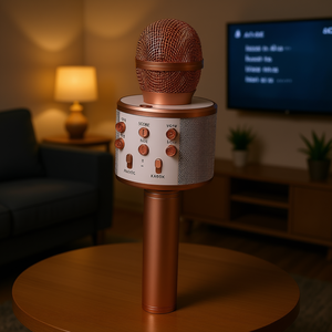 Micrófono de karaoke portátil con Bluetooth 5CORE, micrófono de mano de metal y cobre con altavoz para entretenimiento en el hogar - Product Image 2