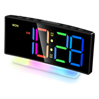 YAOQIU YQG10 LED Digitaler Wecker mit Weltzeit und Ewiger Kalenderfunktion; Modernes Minimalistisches Design für Wohnzimmer TV-Ständer Schreibtisch