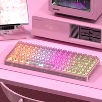 Clavier de jeu mécanique sans fil transparent Banda, clavier mécanique de jeu RGB, 85 touches, clavier de jeu sans fil