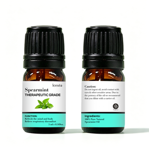 Aceite Esencial de Menta Verde Pura de 5 ml de Marca Privada, Grado Terapéutico, Refrescante Mental, Digestivo, Alivio Nasal, Aceite de Aromaterapia Refrescante - Product Image 1