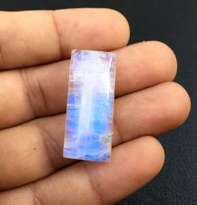 2020, venta al por mayor, fabricante genuino de alta calidad, cabujón de piedra lunar arcoíris, cuentas naturales lisas en forma de rectángulo, Color blanco - Product Image 3