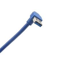 Kabel laki-laki, bawah sudut Usb 3.0 a Male ke sudut kanan kiri 90 derajat bentuk l mikro B