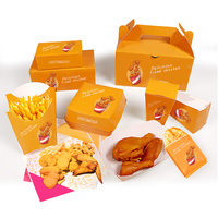 Caja de Papel Antigrasa Desechable para Envasado de Comida Rápida, con Relieve, para Aperitivos, Pollo Frito y Hamburguesas, al por Mayor