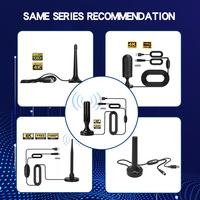 Antena de TV Digital VHF/UHF con Soporte para DVB-T2, Amplificador para Uso en Interiores, Base Magnética, 75 Ohm, 4K UHD Full HD, Recepción de 360°, Canales Gratuitos