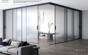 Tối giản hẹp khung nhôm cửa trượt, hệ thống liên kết phân vùng kính cho gia đình và văn phòng - Product Image 3