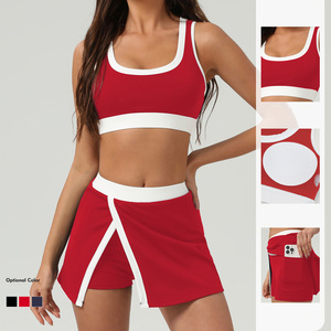 Dames Tennispak 2 Stuks Sneldrogende Hoge Taille Yoga Dragen Ademende Fitness Workout Rokken Set Gym Kleding Golf Kleding - Product Image 3