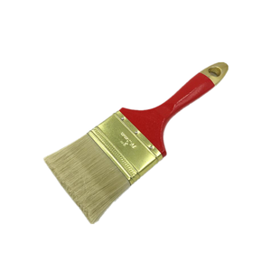 Brocha de pintura de pared DIY de 50 mm, plana, con <span class=keywords><strong>cerdas</strong></span> de poliéster, mango de madera biselado, para separación de colores en pintura de látex, 3 años de garantía OEM/ODM - Product Image 2