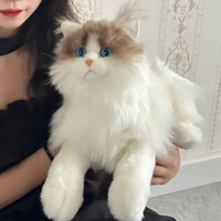 Poupée en peluche chat super simulation personnalisée par les fabricants, poupées d'animaux chaton en posture assise mignonne sur mesure