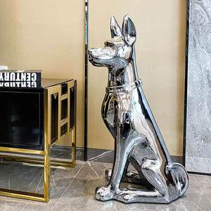 Dog Sculptures Electroplating Dog Statues Wholesale Home Decor Sculpture <strong>Doberman</strong> Diy Home Decor - Product Image 4
