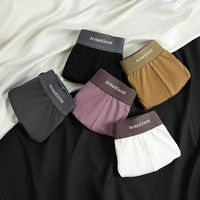 Caleçons mi-hauts respirants grande taille pour hommes, couleur unie, sans couture, en Spandex/Coton, tissés, confortables pour jeunes hommes
