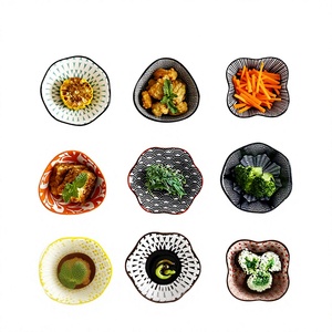 Petite coupelle à sauce <span class=keywords><strong>en</strong></span> porcelaine de style japonais, forme irrégulière, colorée sous glaçure, compatible micro-ondes, pour trempage de fondue chinoise - Product Image 2