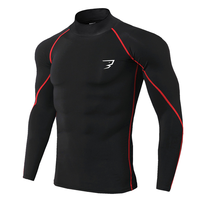 T-shirt de sport à manches courtes et col montant pour homme, à séchage rapide, anti-UV, compression, pour la gym, la natation et l'entraînement