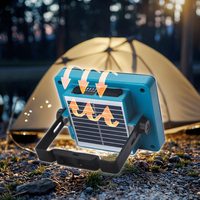 Projecteur portable à LED solaire rechargeable avec batterie au lithium, IP66, 6000K, lumière du jour, lumière d'urgence domestique, lumière de marché nocturne pour le camping