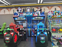Simulateur de course automobile LED néon à double écran pour 2 joueurs, directement de l'usine, pour centre de jeux