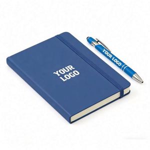 Printed Logo <b>A5</b> Size Pu Leather Notebook Business Style for Office School Paper Cover Journal <b>Diary</b> Gift - Product Image 1