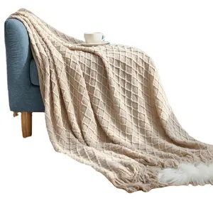 Bed Sofa Decorative Knitted Soft Throw Blanket Air Conditioning Office Blankets Wholesale VP-JX003
