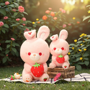 Nuovo Peluche di Coniglietto Fragola Carino <span class=keywords><strong>e</strong></span> Coccoloso, un Piccolo Regalo per la Fidanzata o il Compleanno dell'Amico più Bello. - Product Image 5