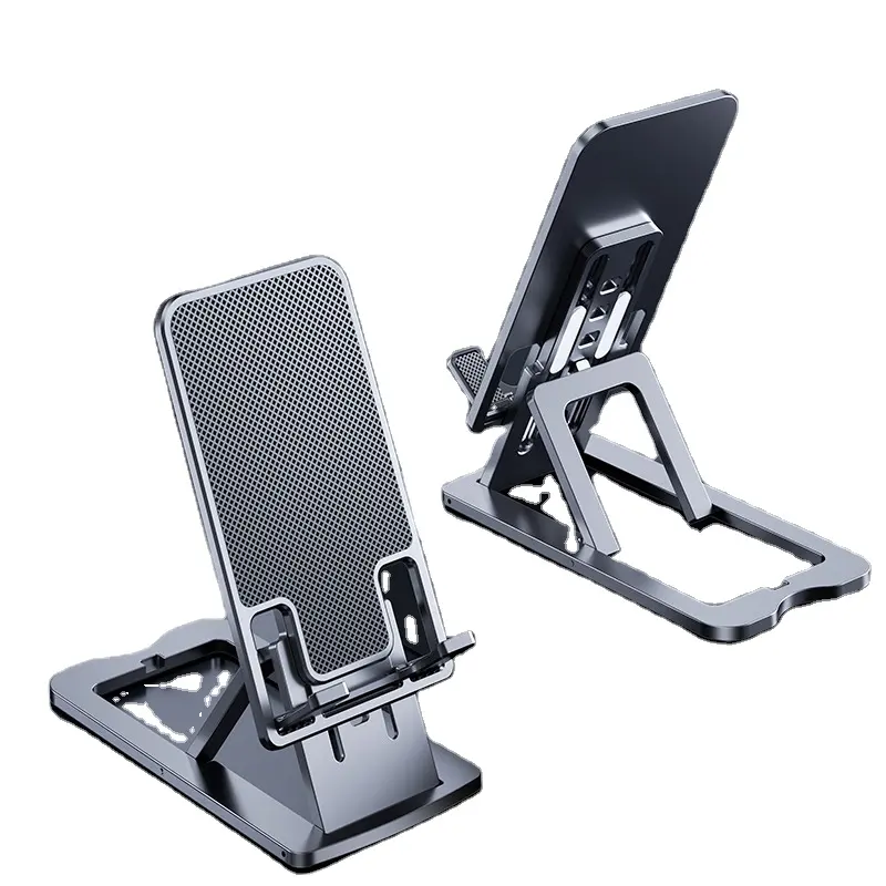 High quality gray color adjustable desktop cell phone holder for iphone 13 xiaomi huawei all phone and ipad