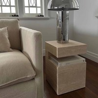 Prix d'usine naturel personnalisé Table d'appoint en travertin Table console Table de chevet en marbre Mobilier en marbre de luxe pour canapé