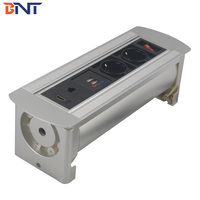 BNT-Mesa de oficina de aleación de aluminio pulido, toma de sobremesa Manual, abatible hacia arriba, 5V, 2.1A, CE, ROHS, IP44