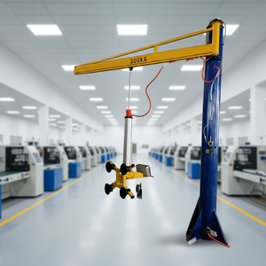 رافعة زجاجية معلقة مخصصة مع وحدة تحكم منطقية قابلة للبرمجة ومحرك وشفاط رفع بسعة 260 كجم وطاولة قطع CNC بجهد 220 فولت/380 فولت - Product Image 1