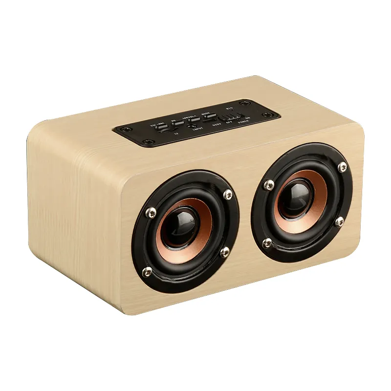 LAIMODA 10W Dual Speaker Card Blutooth Speaker Gift Mini Speaker 1500 2600mah High品質の木材ワイヤレス低音