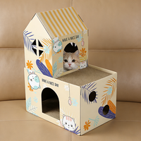Maison pour chat en carton ondulé à emboîtement magnétique, personnalisable et en gros, formes combinables librement, impression de logo disponible