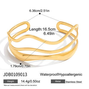 สร้อยข้อมือสแตนเลสสตีลสองชั้นสำหรับผู้หญิง <span class=keywords><strong>JoJo</strong></span> ดีไซน์เรขาคณิตชุบทองทันสมัย หรูหราเบาๆ ระดับไฮเอนด์ เหมาะเป็นของขวัญข้ามพรมแดน - Product Image 4