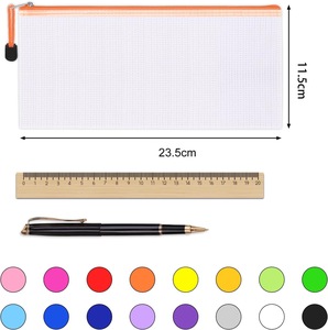 Factory <strong>Supplier</strong> Zip <strong>File</strong> Folders Waterproof PP <strong>Document</strong> <strong>Bags</strong> Plastic Mesh Zipper Pouch for Office School - Product Image 3