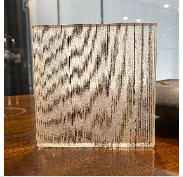 6mm/8mm/12mm Laminated Glass Art Copper Weave Wire Mesh Wired Glass