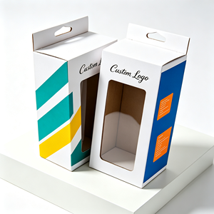 Custom Logo Rigid Paperboard Box with Clear Window for <b>Water</b> <b>Bottle</b> Packaging Corrugated E-flute Paper Boxes - Product Image 3