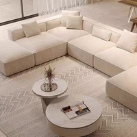 Ensemble de canapé-lit convertible minimaliste de luxe, meubles modulaires pour salon avec éléments décoratifs