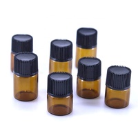 Bouteille d'huile essentielle en verre ambré vide personnalisée OEM petit flacon d'huile de parfum ambré bouteille de test d'échantillon 1ml/2ml/3ml/5ml