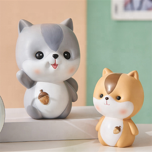 Tirelire en forme d'écureuil en résine, tirelire en forme d'animal, décoration de maison minimaliste, offre spéciale - Product Image 3