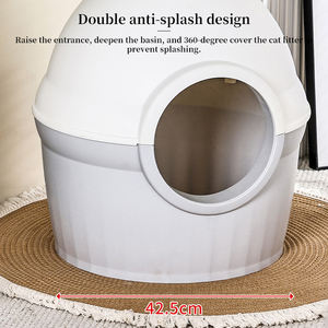 Caja de arena para gatos 3 en 1 con estilo de nuevo diseño y cama para gatos cueva oculta para perros con plantas de imitación caja de arena superior decoración moderna para el hogar - Product Image 5