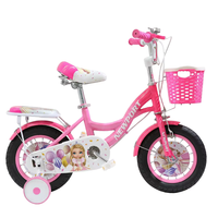 Vélo Enfant Fille SY en Gros, Cadre Acier, Monovitesse, Frein à Roue, pour 3-8 Ans, avec Roues d'Apprentissage et Panier