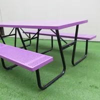 2022 Hot Sale Picknick tisch aus verzinktem Stahl Outdoor Metall Tisch bank Hochwertiger moderner Design Esstisch