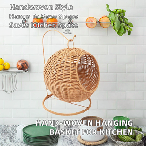 Creative Hand-<b>Woven</b> Hanging Storage <b>Basket</b> with Detachable Design for Fruits Snacks Food & Vegetables Kitchen Living Room Use - Product Image 3