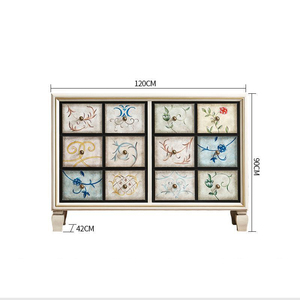 Commode en bois massif peinte de style américain, armoire de <span class=keywords><strong>rangement</strong></span> pour salon et chambre à coucher, grande capacité, 5 tiroirs, pour le <span class=keywords><strong>balcon</strong></span> - Product Image 6