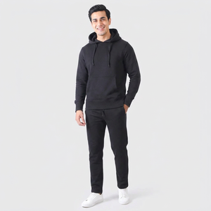 Conjunto Deportivo de Invierno para Hombre con Logotipo Personalizado, Lavado Ácido, Felpa de Algodón, 2 en 1, con Capucha, Diseño Sólido, Transpirable y de Secado Rápido - Product Image 1