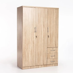 Chambre à coucher facile à assembler design de <span class=keywords><strong>casier</strong></span> étanche <span class=keywords><strong>blanc</strong></span> 3 portes ensemble de vêtements en bois avec trois tiroirs, <span class=keywords><strong>armoire</strong></span> <span class=keywords><strong>armoire</strong></span> - Product Image 5