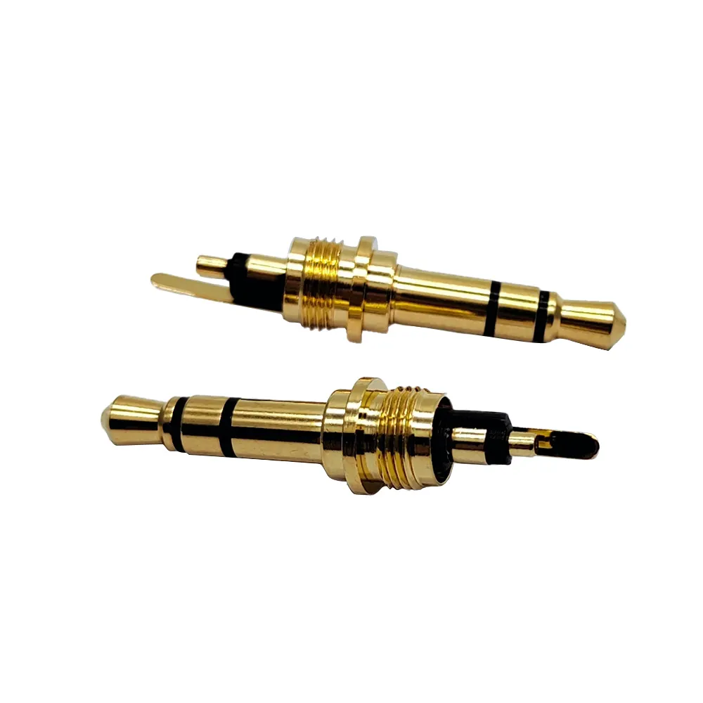 3.5 three-pole headphone pin with solder tab with screw thread stereo audio headphone pin 6.5-25.5L